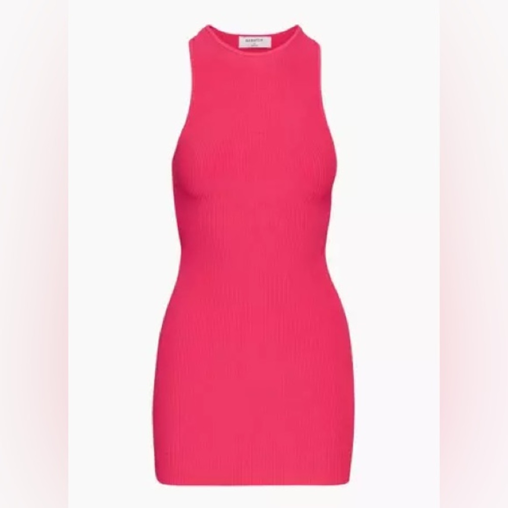 Babaton Sculpt Knit Racerback Mini Dress - XS | Muse Pink | New & Unworn